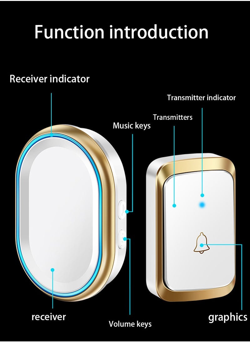 Wireless LED Doorbell with Night Light | Smart Design, Easy Install, Long Range Signal Reception & Home Security Enhancement