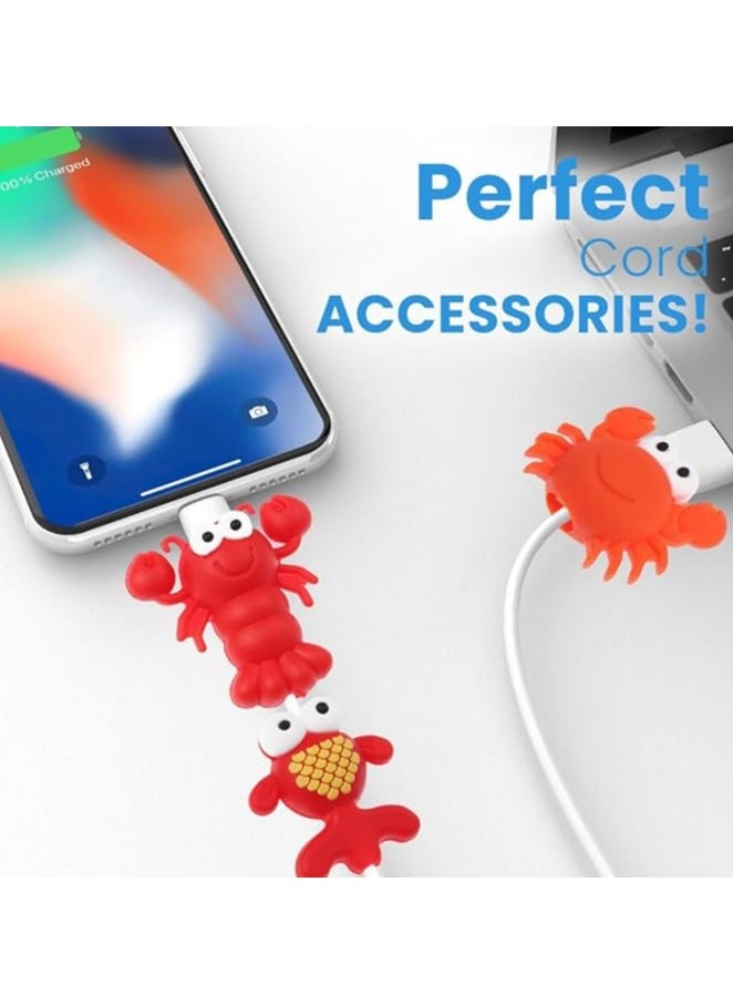 Animal Bites Cable Protectors Prevents Breakage Cable Cord Saver Case Wrap For Headphone Mobile Phone Adapter USB Cable Strain Relief Come with Zippered Storage Case (20 PCs)