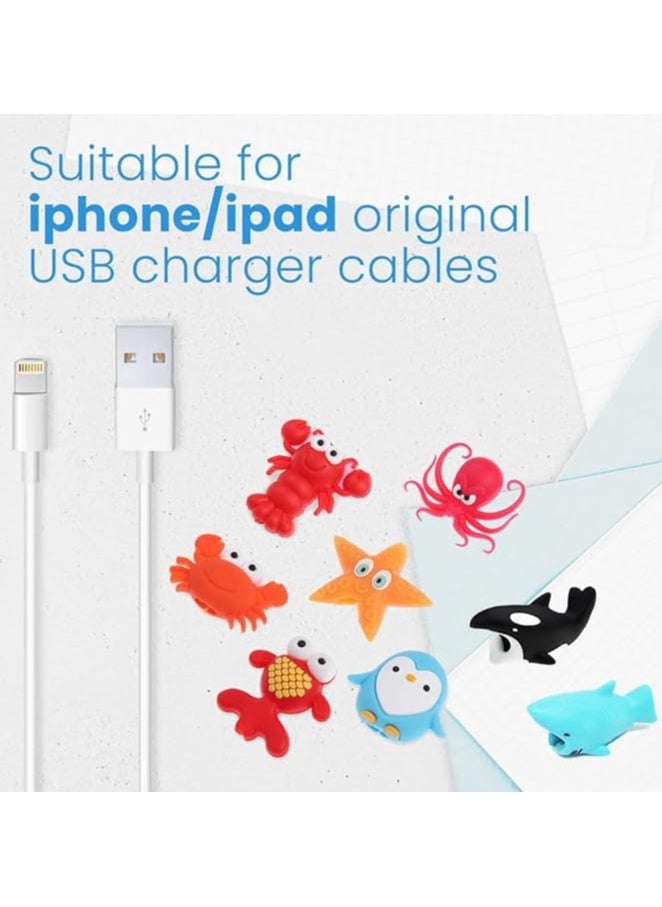 Animal Bites Cable Protectors Prevents Breakage Cable Cord Saver Case Wrap For Headphone Mobile Phone Adapter USB Cable Strain Relief Come with Zippered Storage Case (20 PCs)