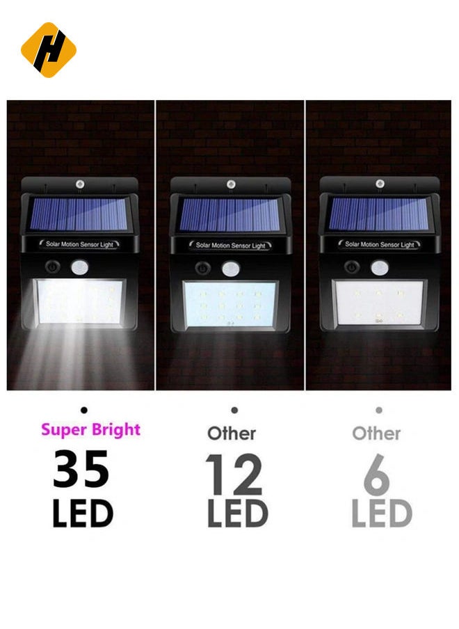 【4 pack】 35 LED Solar Lights Outdoor Waterproof Solar Motion Sensor Light Wireless Lights Outside Wall Lamp for Driveway Patio Garden Path