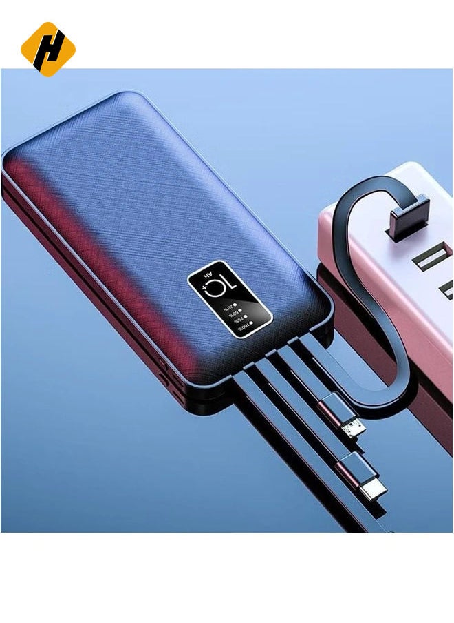 Fast Charging Power Bank – 10,000mAh Portable Charger for Simultaneous Charging of 4 Devices (Black/White)