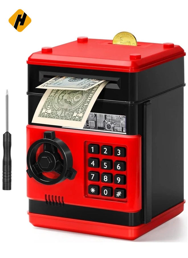 Electronic Piggy Bank for Kids - Mini ATM with Password Protection and Auto-Scroll Cash Slot, Perfect Birthday Gift for Boys and Girls