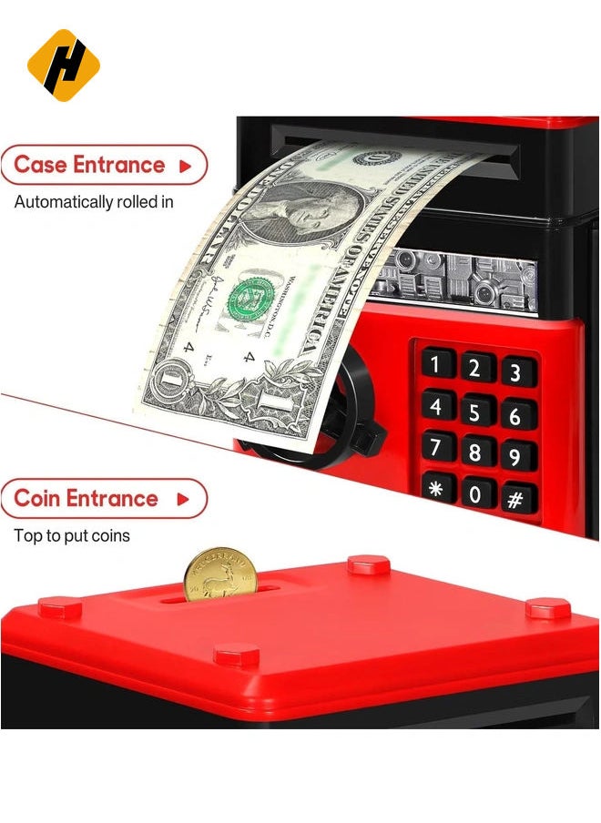 Electronic Piggy Bank for Kids - Mini ATM with Password Protection and Auto-Scroll Cash Slot, Perfect Birthday Gift for Boys and Girls