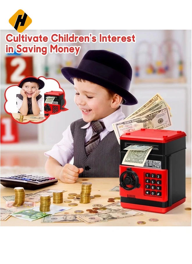 Electronic Piggy Bank for Kids - Mini ATM with Password Protection and Auto-Scroll Cash Slot, Perfect Birthday Gift for Boys and Girls