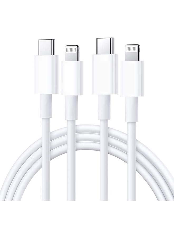 2 in 1 Pack of 20W USB-C Power Adapter and USB-C Charge Cable (2 m) white