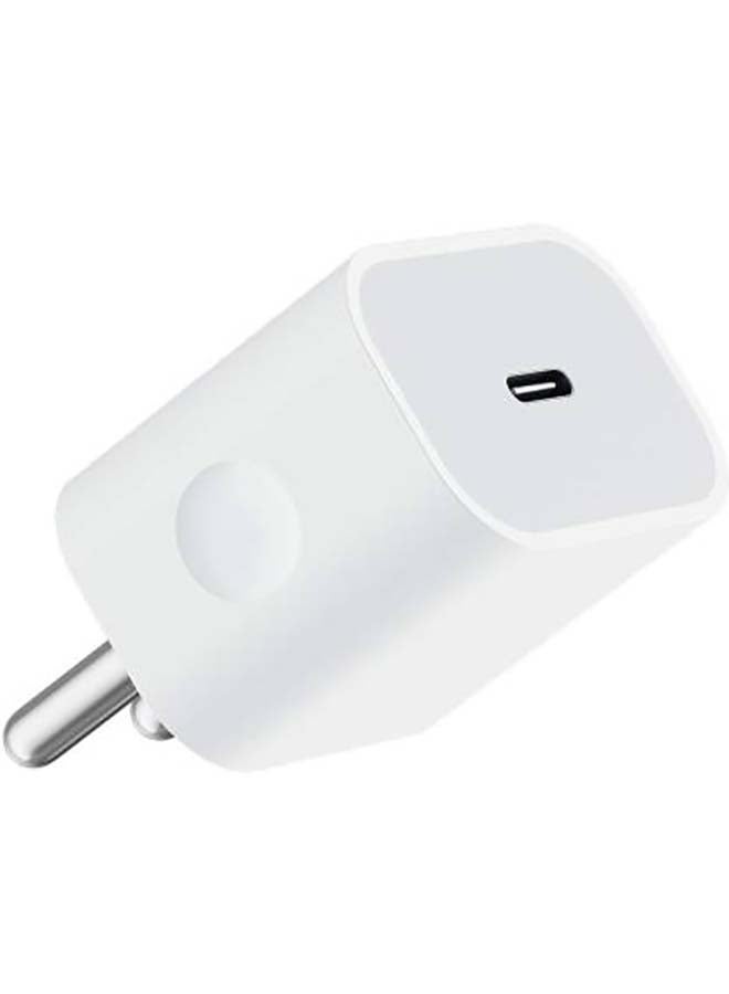 2 in 1 Pack of 20W USB-C Power Adapter and USB-C Charge Cable (2 m) white