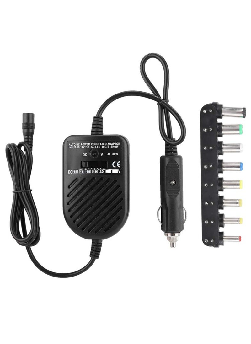 Output Voltage Car Laptop Charger, 15-24V High Efficiency 80W Charger, for Laptop Notebook Home