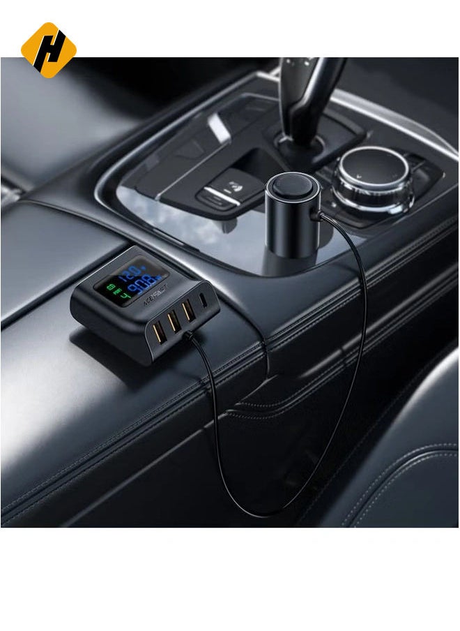 Fast Charge Car HUB Charger B8 - (3x USB-A + 1x USB-C)