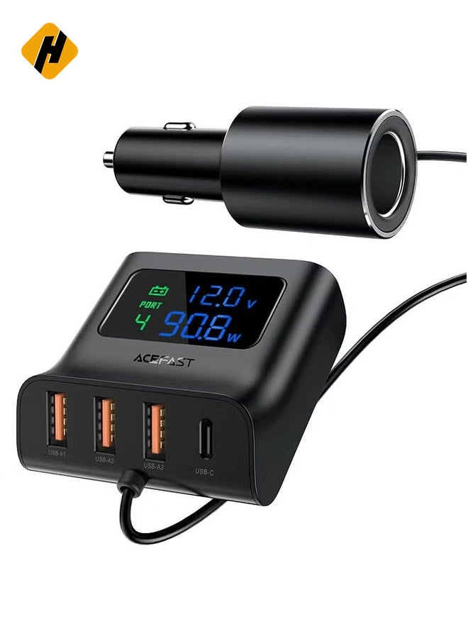 Fast Charge Car HUB Charger B8 - (3x USB-A + 1x USB-C)