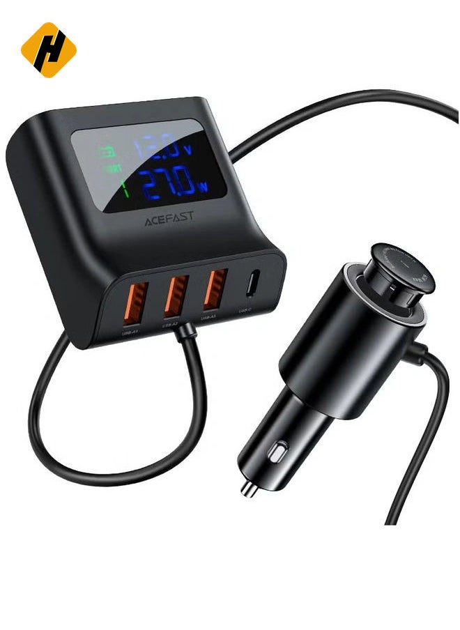 Fast Charge Car HUB Charger B8 - (3x USB-A + 1x USB-C)