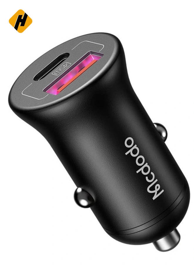 45W PD Car Charger - Dual Ports (Type-C & USB)