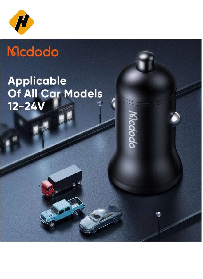 45W PD Car Charger - Dual Ports (Type-C & USB)