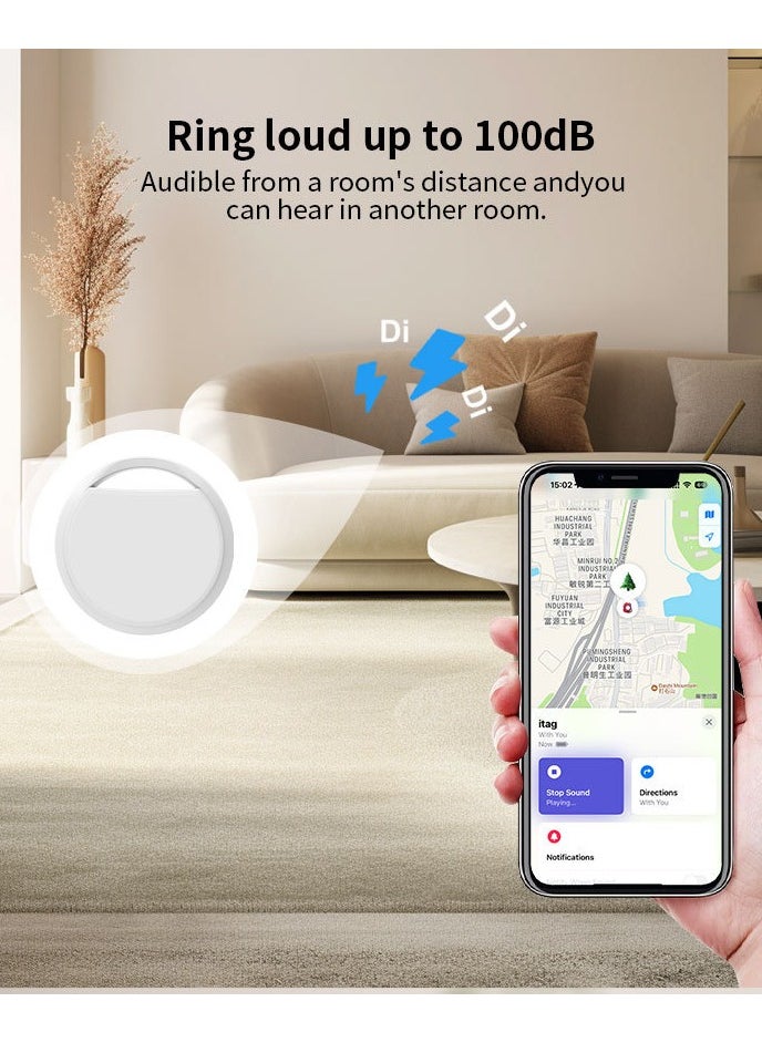 Smart Bluetooth Pet Tracker & Anti-Lost Locator for Apple Devices – 100dB Sound Alerts, iOS Compatible, Portable Design with Real-Time Phone Notifications(2pcs)