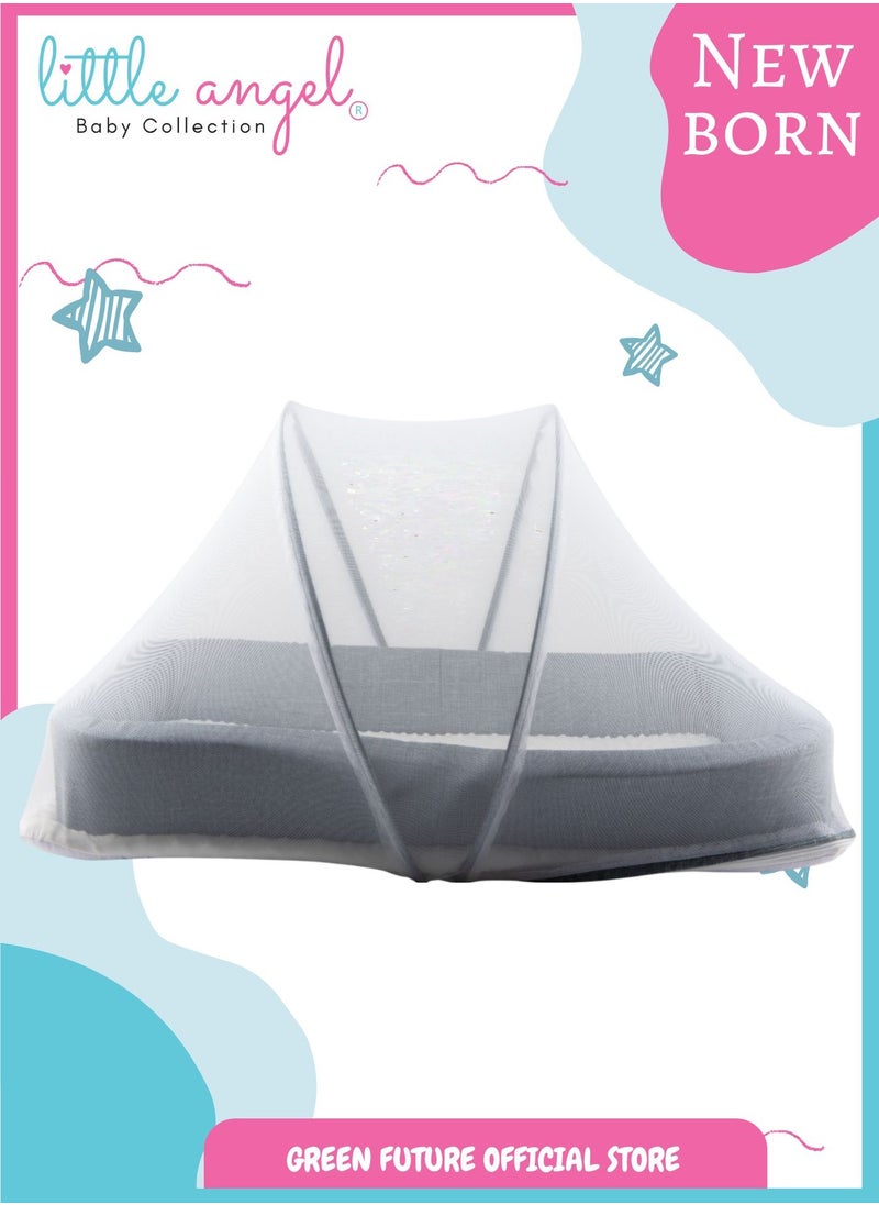 Baby Bed with Mosquito Net - Portable Infant Sleeping Bed with Canopy and Soft Padding for Newborns and Toddlers