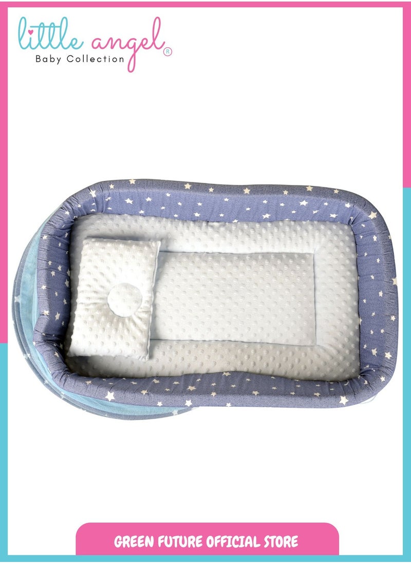 Baby Bed with Mosquito Net - Portable Infant Sleeping Bed with Canopy and Soft Padding for Newborns and Toddlers