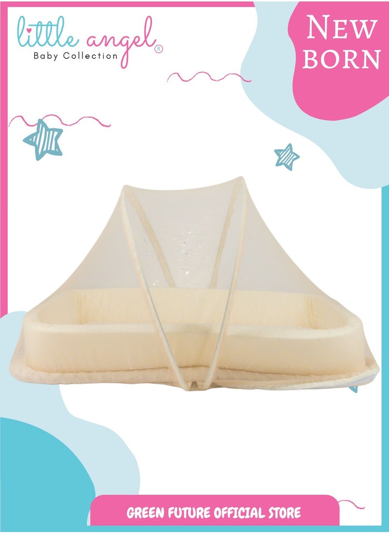 Baby Bed with Mosquito Net - Portable Infant Sleeping Bed with Canopy and Soft Padding for Newborns and Toddlers