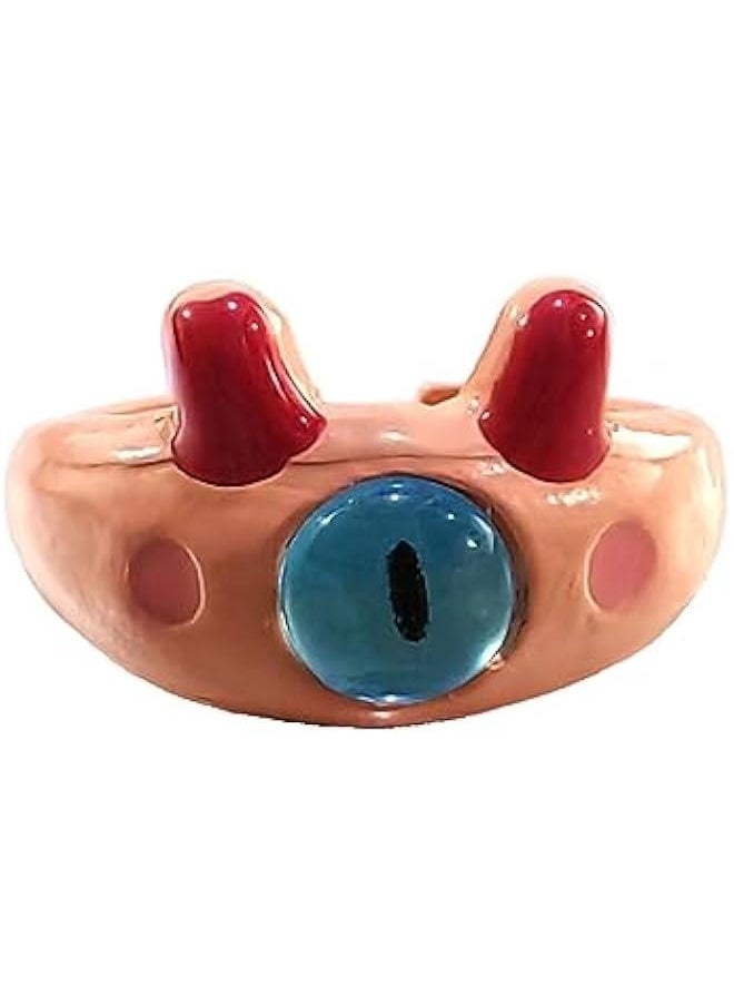 9pcs Y2K Cartoon Little Monsters Eyeball Ring Funny Resin Open Finger Ring Cute Couple Knuckle Ring Party Jewelry