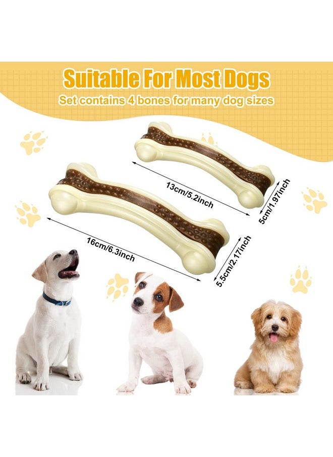 Chew Toys For Aggressive Chewers Large Breed Beef Flavor Dog Teething Chew Toys Bones Durable Nylon Bones Pet Toy For Large Puppies, 6.3 Inch(Large, Medium)