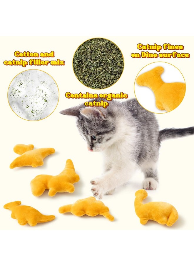 Catnip Toys For Cat - 5Pcs Dino Nuggets Cat Toys, Dinosaur Chicken Nugget Catmint Interactive Gift For Indoor Cats, Plush Golden Cat Supplies, Chew Cat Toy Set, Cute Pet Gifts For Cat Lover