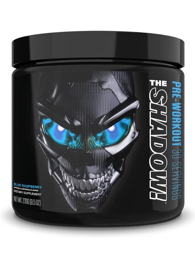 JNX SPORTS The Shadow! Hard Core Preworkout, A Better Pre Workout Stimulant,Electric Energy, Hypnotic Menta,Focus, Superhuman Strength, 350mg of Caffeine, Men & Women,Blue Raspberry ,30 Servings