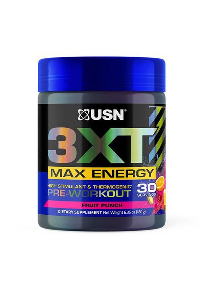 USN 3XT Max Energy, Fruit Punch, 30