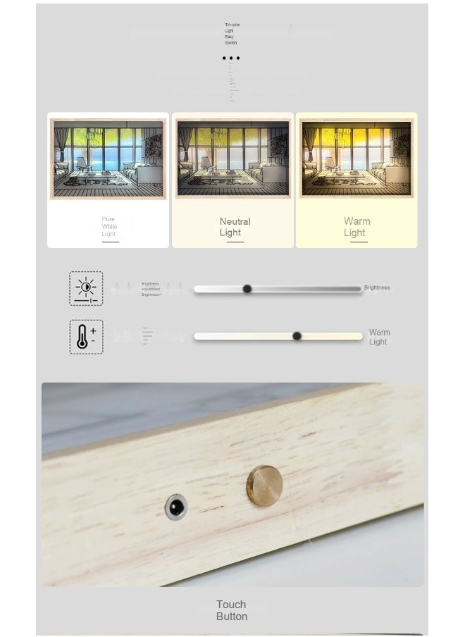 8-Inch Tri-Color Wireless Touch Lamp Decorative Light Art