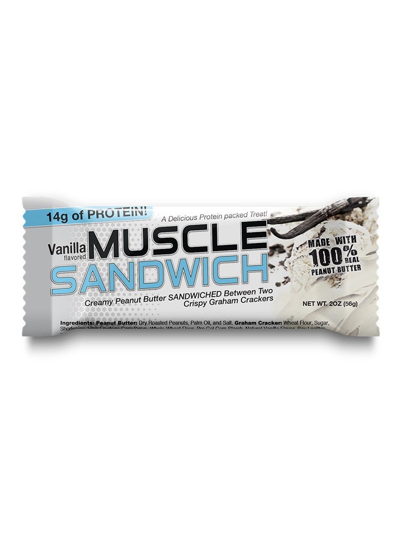 Muscle Sandwich Peanut bar Vanilla 12x57g