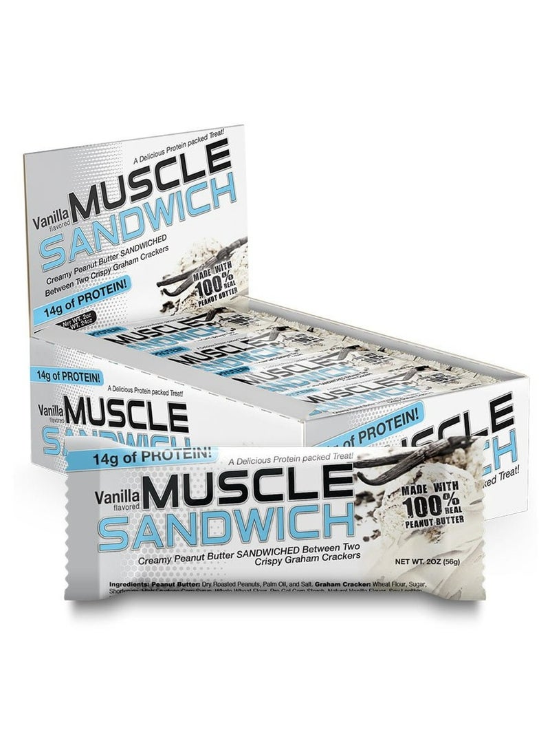 Muscle Sandwich Peanut bar Vanilla 12x57g