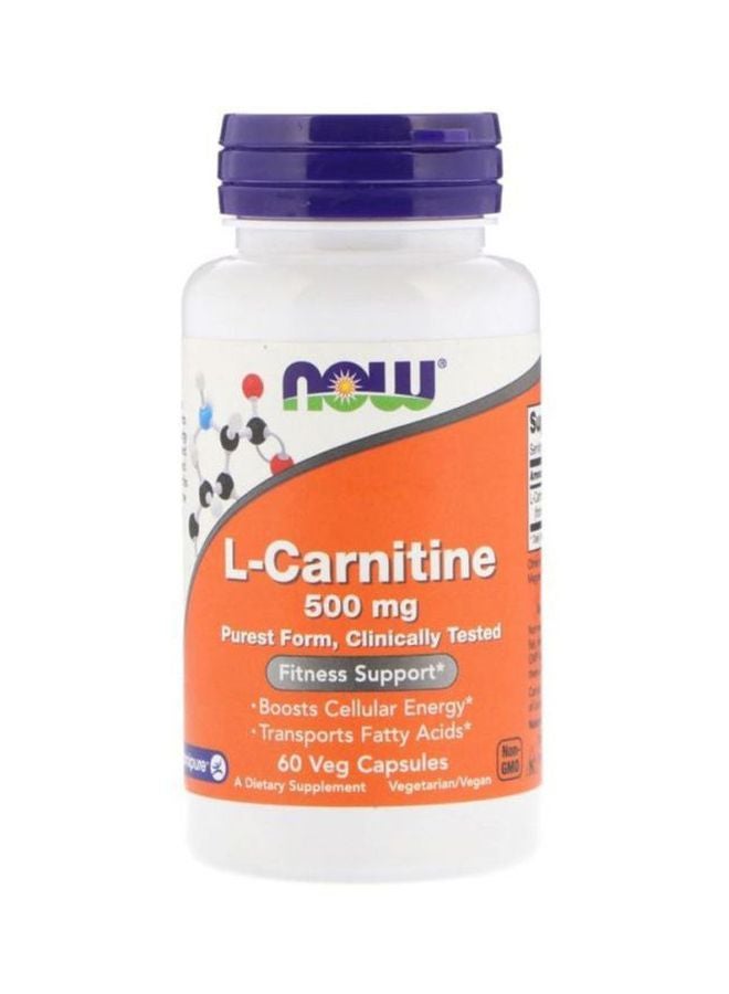 L-Carnitine Fitness Dietary Supplement 500mg - 60 Capsules