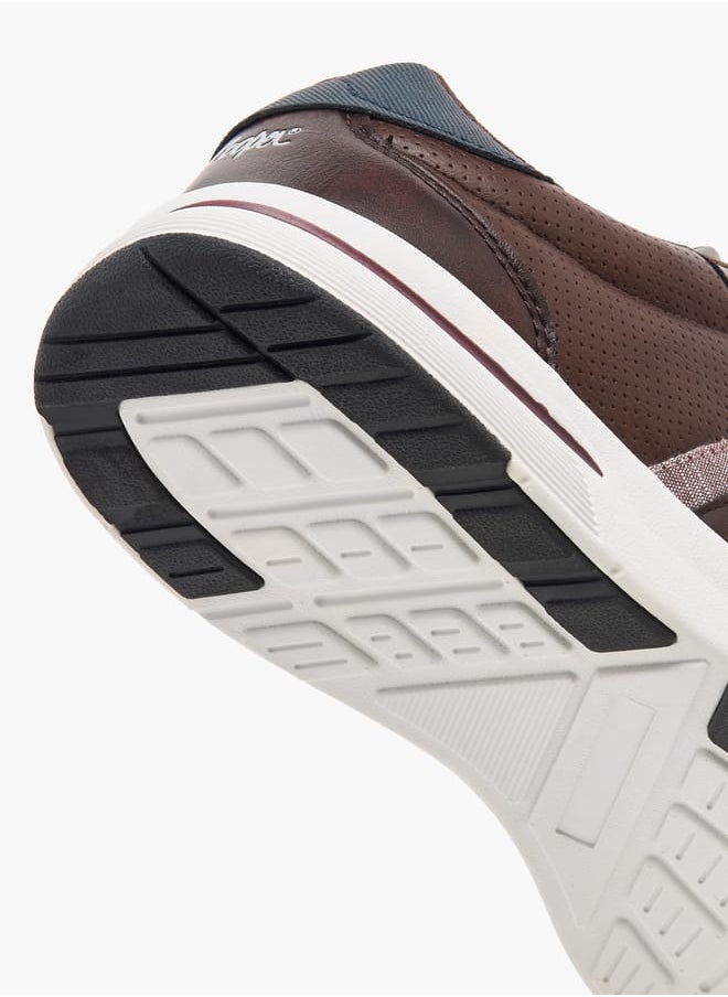 Mens Logo Print Sneakers With Lace-Up Closure