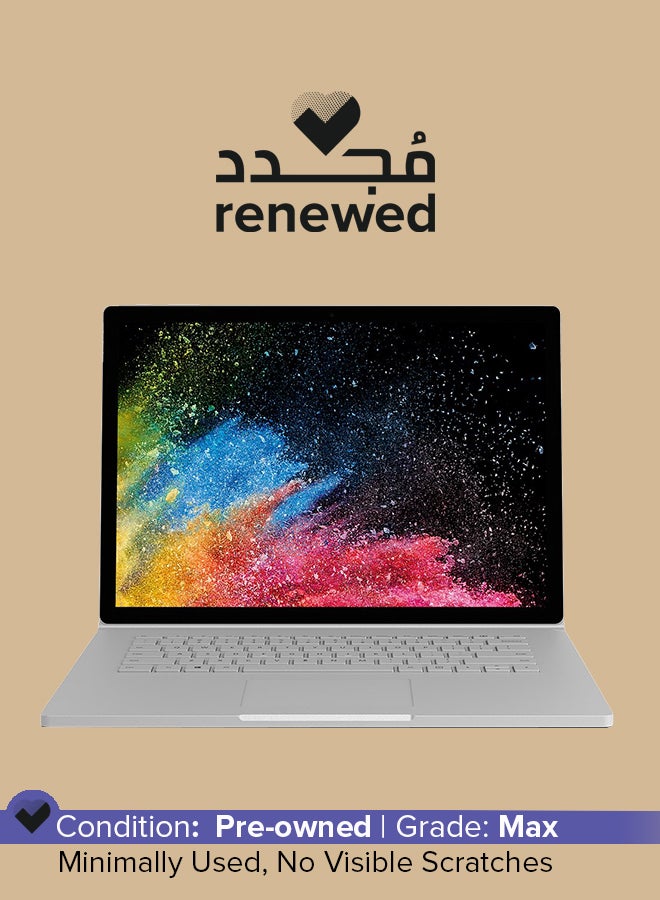 Renewed - Surface Book 2 (2017) Laptop With 13.5-Inch Touchscreen Display, Intel Core i5 Processor/6th Gen/8GB RAM/128GB SSD/Integrated Graphics Silver Silver