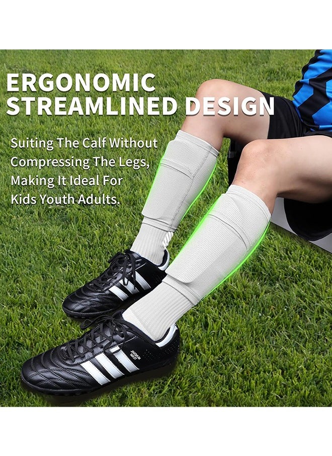 Kids Youth Soccer Shin Guards, Shin Pads and Shin Guard Sleeves, 1 Pair Of Calf Guard Socks And 1 Pair Of Football Shin Guards, for 6 -15 Years Old Boys and Girls for Football Games, EVA Cushion Protection Reduce Shocks and Injuries(size:M)