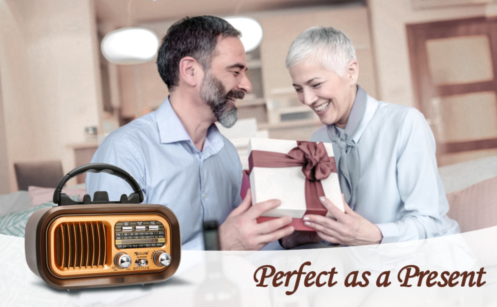 Small Retro Vintage Radio with Bluetooth,Portable Transistor Radio AM FM SW with Best Sound,Excellent Reception,Support TF Card USB MP3 Player,USB or Solar Charging