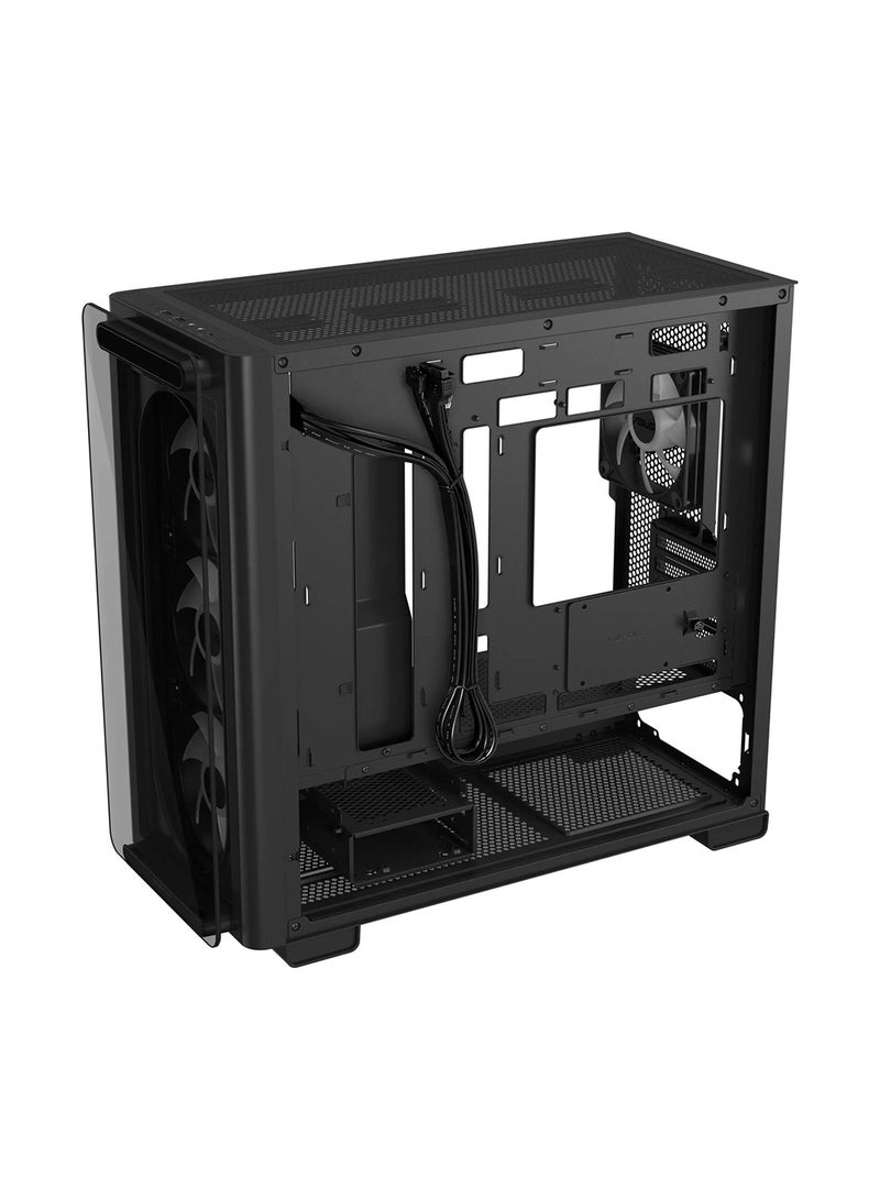 A23 Plus Computer Case, 4x Pre-Installed aRGB Fans, Up to 360mm Radiator & 7x 120mm Fan Support, 380mm Graphics Card Compatible, Front Panel USB Type-C I/O, 90DC00K0-B19010 Black