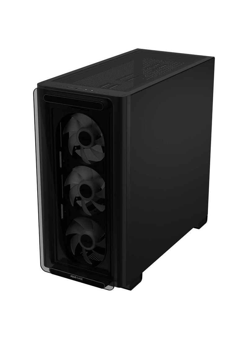 A23 Plus Computer Case, 4x Pre-Installed aRGB Fans, Up to 360mm Radiator & 7x 120mm Fan Support, 380mm Graphics Card Compatible, Front Panel USB Type-C I/O, 90DC00K0-B19010 Black