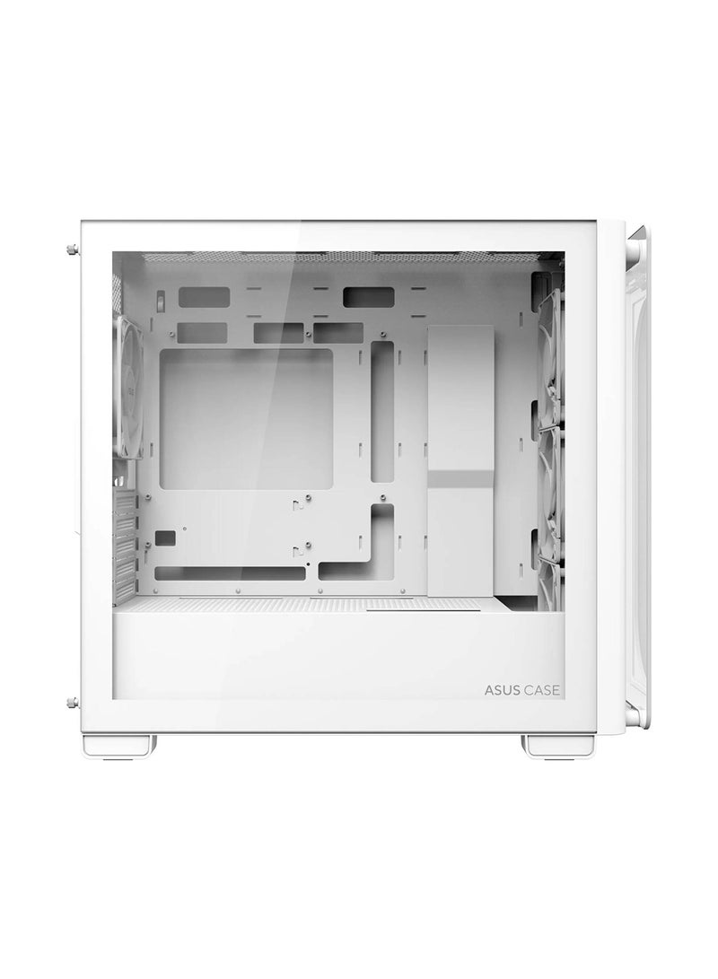 A23 Plus Computer Case, 4x Pre-Installed aRGB Fans, Up to 360mm Radiator & 7x 120mm Fan Support, 380mm Graphics Card Compatible, Front Panel USB Type-C I/O, 90DC00K3-B19010 White