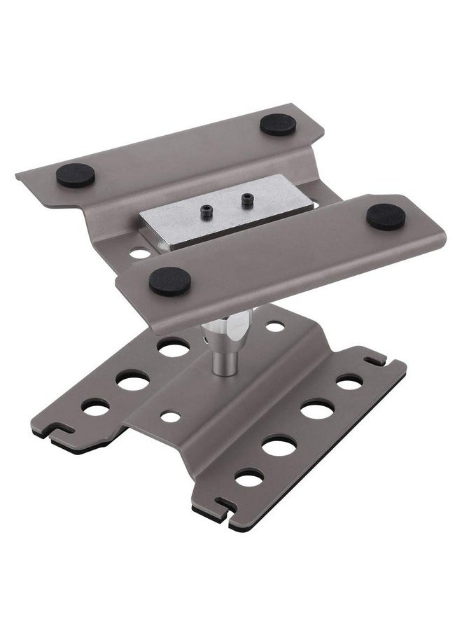 Rc Car Stand Work Station With Weight Repair Workstation Aluminum Alloy 360 Degree Rotation Lift Or Lower For 1/12 1/10 1/8 Scale (Titanium)