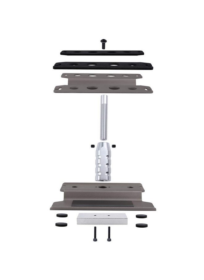 Rc Car Stand Work Station With Weight Repair Workstation Aluminum Alloy 360 Degree Rotation Lift Or Lower For 1/12 1/10 1/8 Scale (Titanium)