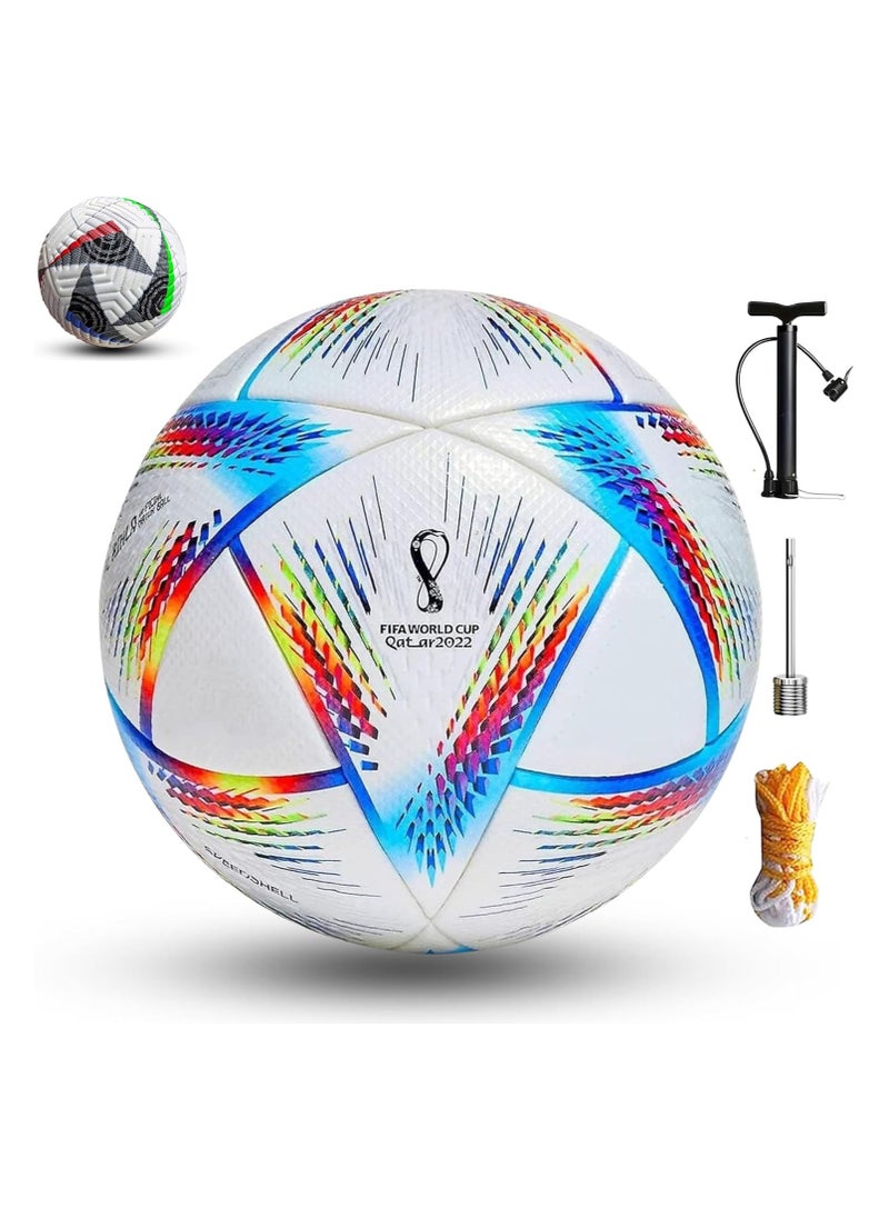 Football Soccer Ball, World Cup Football Euro 24 Club Training Ball World Cup Ball with Air Pump Premium Quality Size 5