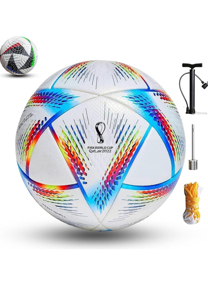 Football Soccer Ball, World Cup Football Euro 24 Club Training Ball World Cup Ball with Air Pump Premium Quality Size 5