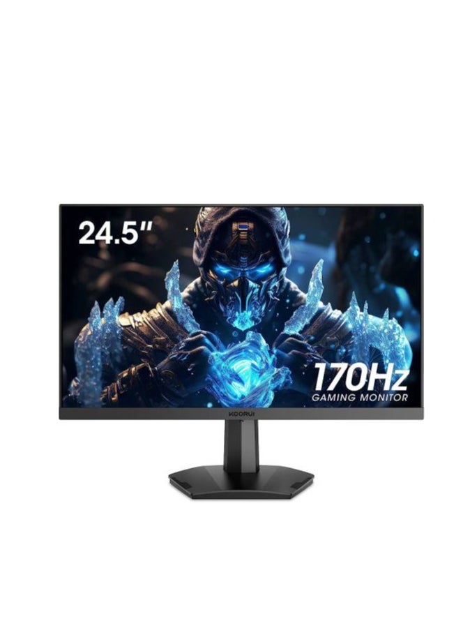 KOORUI 24.5 FHD 170Hz VA Gaming Monitor, 1ms Response Time, Rate, FreeSync & G-Sync Compatible, sRGB 99%, VESA Mountable, Tilt Adjustable, Eye Care, 2* HDMI / 1* DisplayPort, Black | 25E3A