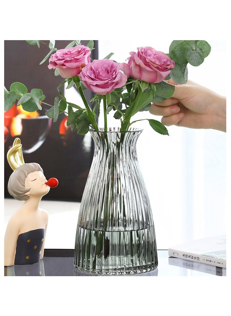 Crystal Cut Glass Vase/Transparent Glass Flower Vase Decor For Office & Home/Arch Style Vase For Flowers, Buds, Ferns/Decorative Vase For Counter Pieces