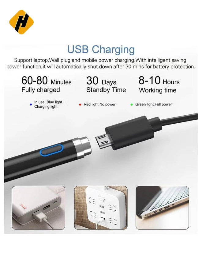Active Stylus Compatible with iOS&Android Touch Screen, Digital Pen for iPad, Cellphone&Tablet, Stylus Pen for iPad, iPad Pro/Air/Mini, iPhone, Capacitive Pencil for Handwriting&Drawing