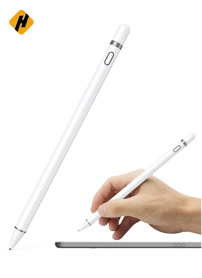 Active Stylus Pen Compatible for iOS&Android Touch Screens, Pencil with Dual Touch Function,Rechargeable Stylus for iPad/iPad Pro/Air/Mini/iPhone/Cellphone/Samsung/Tablet Drawing&Writing