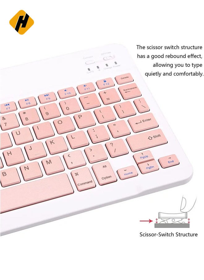 Ultra-Slim Bluetooth Keyboard and Mouse Combo Rechargeable Portable Wireless Keyboard Mouse Set for Apple iPad iPhone iOS 13 and Above Samsung Tablet Phone Smartphone Android Windows