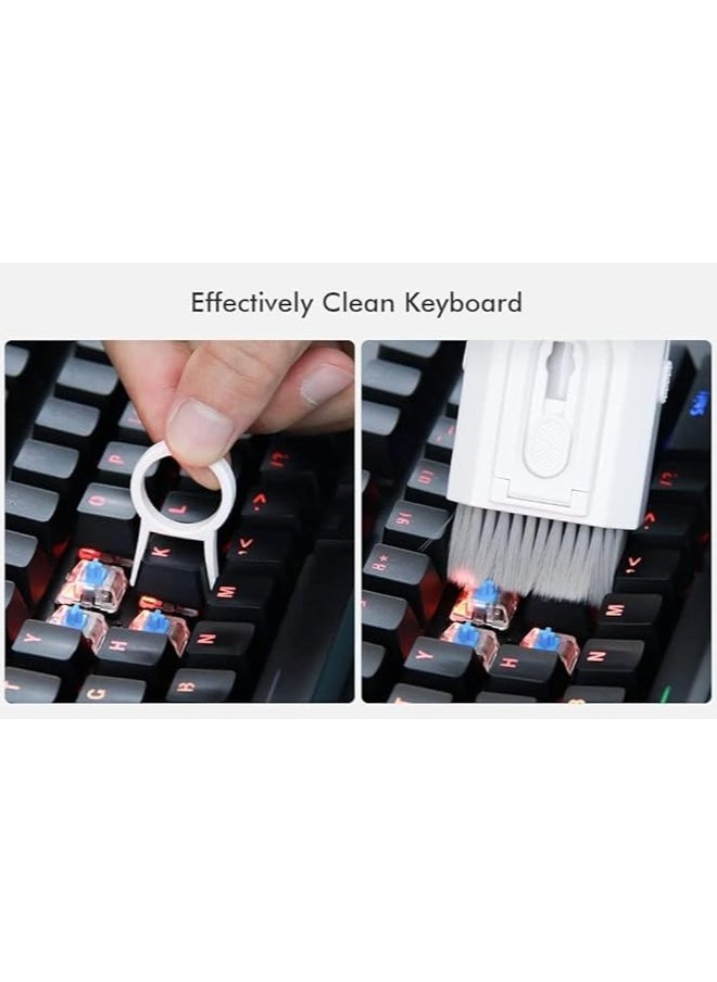 8 in 1 Keyboard Cleaning kit, Cleaner for Airpods, Earbuds, Headset, Laptop Cleaner with Brush Portable Electronics Keyboard Cleaning Tools, Cleaner Keycap Puller Kit (WHITE)