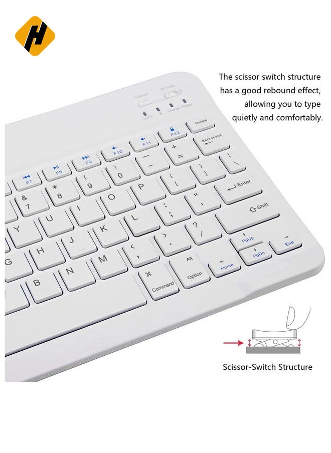 Ultra-Slim Bluetooth Keyboard and Mouse Combo Rechargeable Portable Wireless Keyboard Mouse Set for Apple iPad iPhone iOS 13 and Above Samsung Tablet Phone Smartphone Android Windows