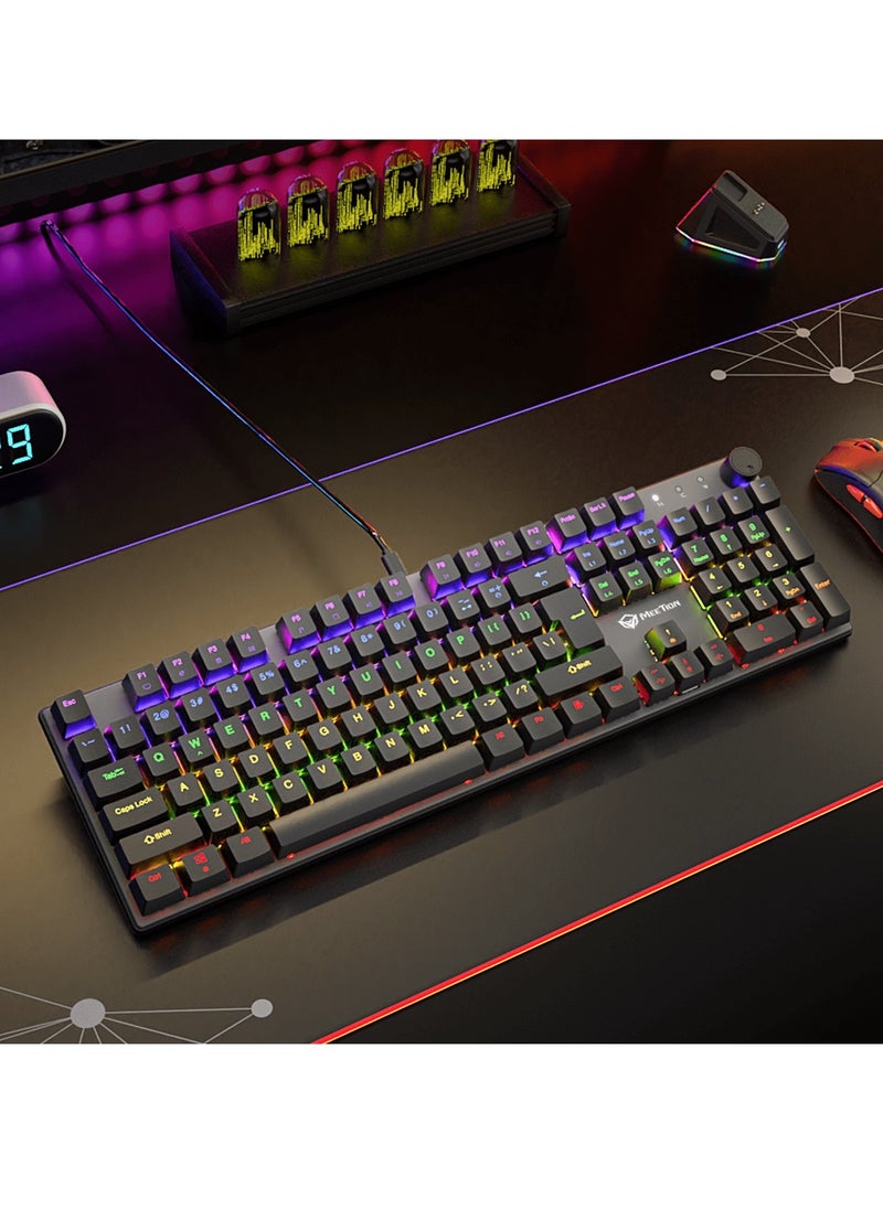 MEETION MK009PRO Red Axis RGB Backlit Hot swap Gamer Wired Mechanical Gaming Keyboard for Computer PC