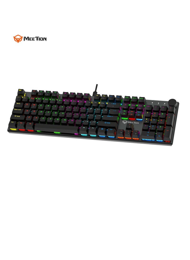 MEETION MK009PRO Red Axis RGB Backlit Hot swap Gamer Wired Mechanical Gaming Keyboard for Computer PC