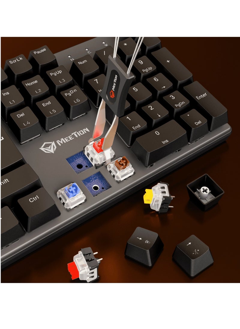 MEETION MK009PRO Red Axis RGB Backlit Hot swap Gamer Wired Mechanical Gaming Keyboard for Computer PC